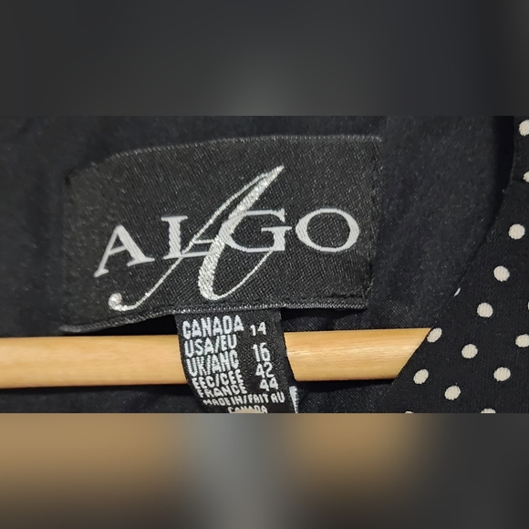 Alago sleeveless polka dot dress, 14, Black and White - Picture 3 of 3